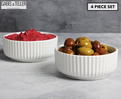 Matte White 4pc Ceramic Dip Bowls