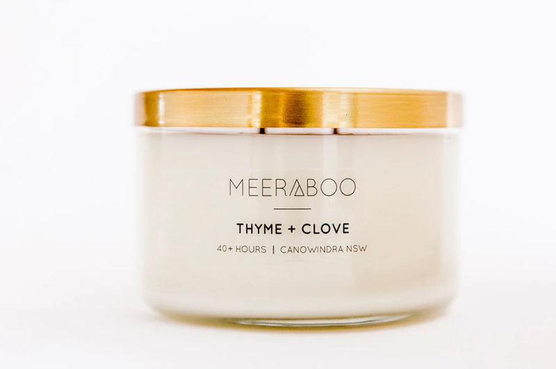 Meeraboo Gold Lid Soy Candle 40+ hour burn