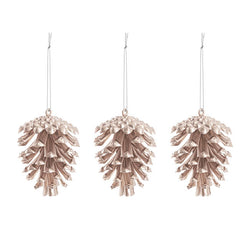 Hanging Christmas Pinecone Matte Champagne