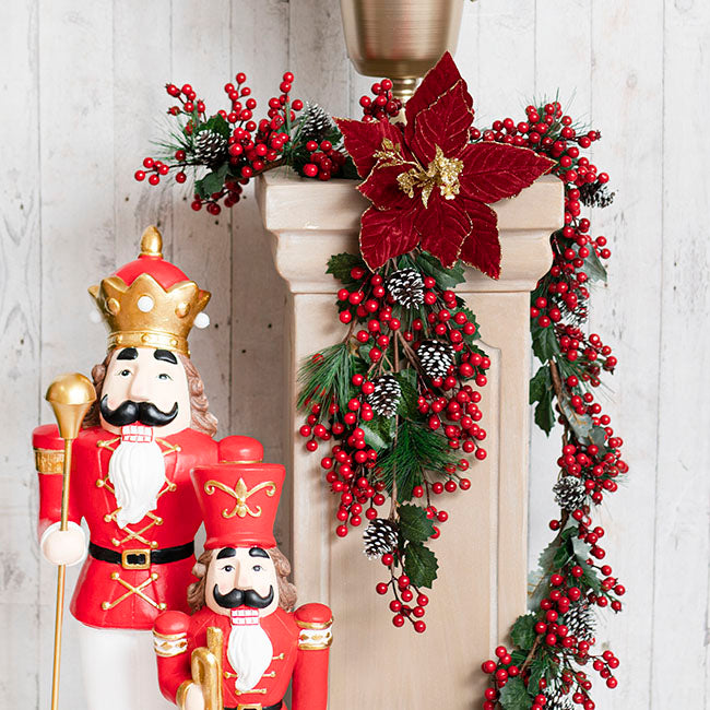 Christmas Flower Clip Red