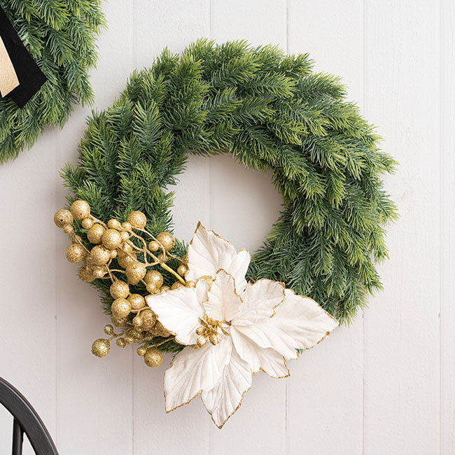 Poinsettia Pick White (23cmDx20cmH)