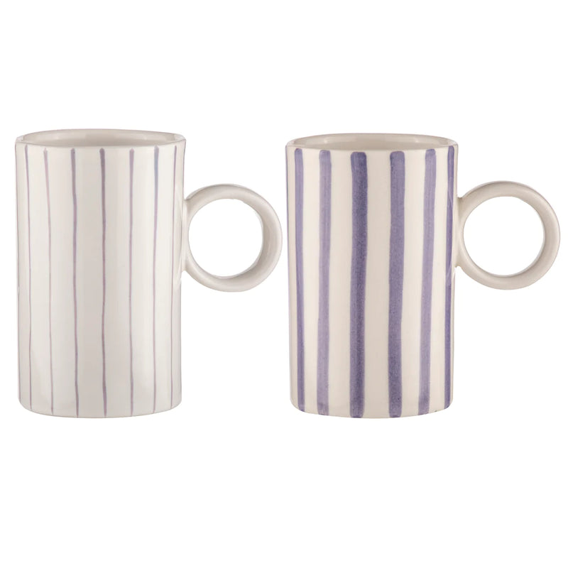 Carnival Stripe Mug Lilac - Set of 2