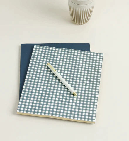Navy Gingham Notebook - Emma Kate Co
