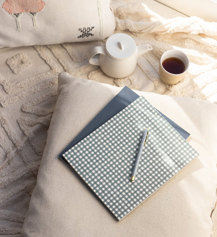 Navy Gingham Notebook - Emma Kate Co