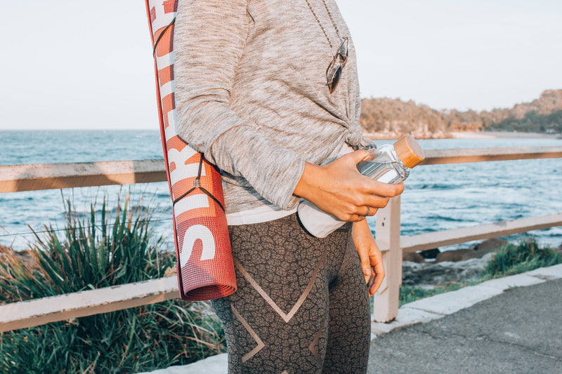 Reusable Premium Glass Drink Bottle - Stone