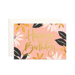 Happy Birthday Orchids Mini Greeting Card