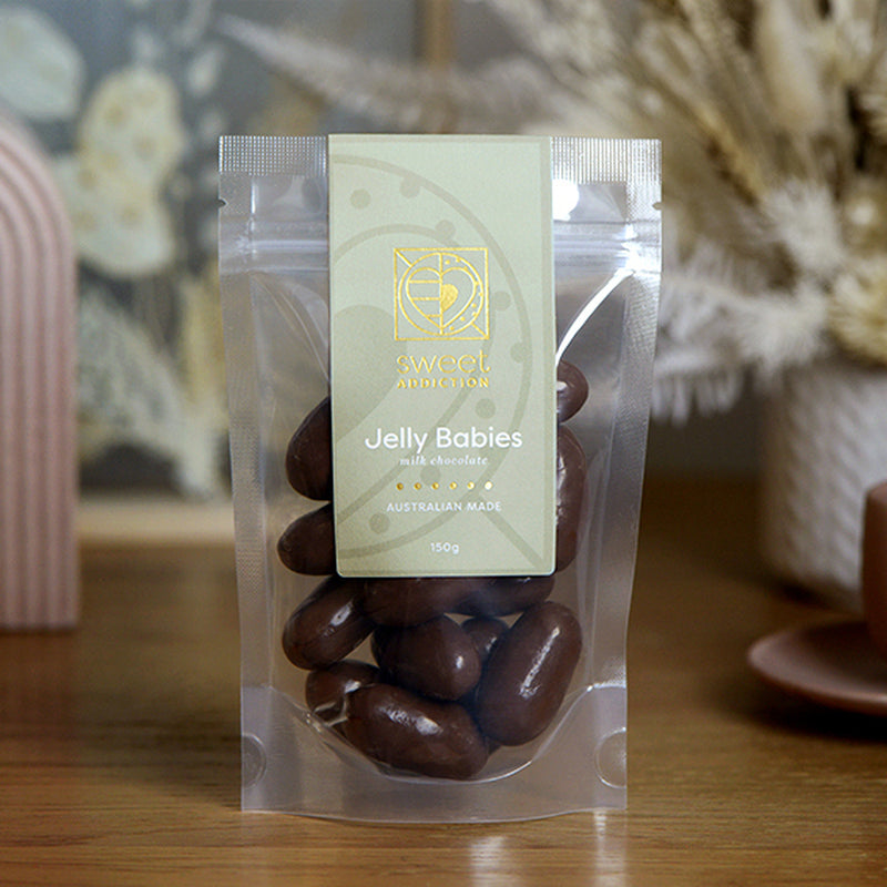 Milk Chocolate Covered Jelly Babies 150gm