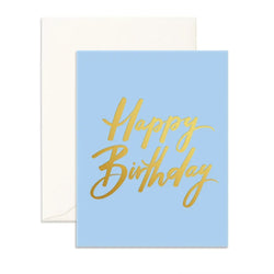Fox & Fallow Happy Birthday Card - Blue