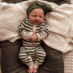 Olive Stripe Growsuit