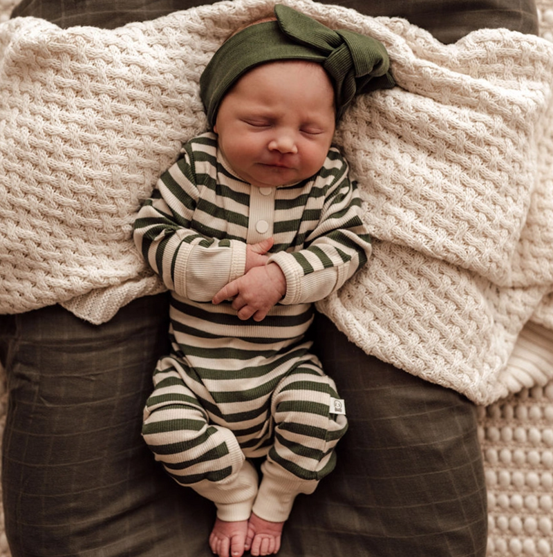 Olive Stripe Growsuit