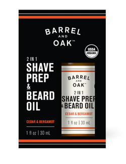2 in 1 Shave Prep & Beard Oil - Cedar & Bergamont 1 fl oz/30mL