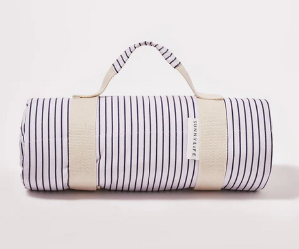 Sunnylife Beach and Picnic Blanket - Navy and White Stripe