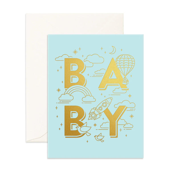 Baby Universe Aqua Greeting Card