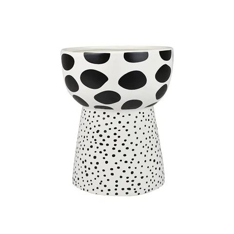 Zola Footed Bowl- White/Black