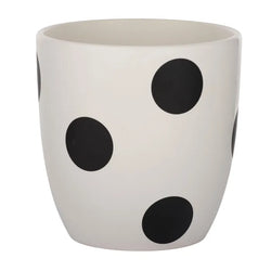 Spotted Ceramic Pot- White/Black