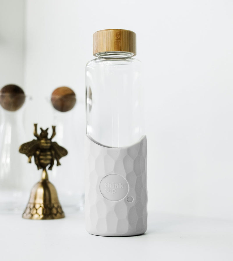 Reusable Premium Glass Drink Bottle - Stone